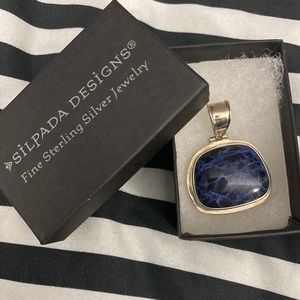 Silpada 925 Sterling Silver Sodalite Pendant S0742